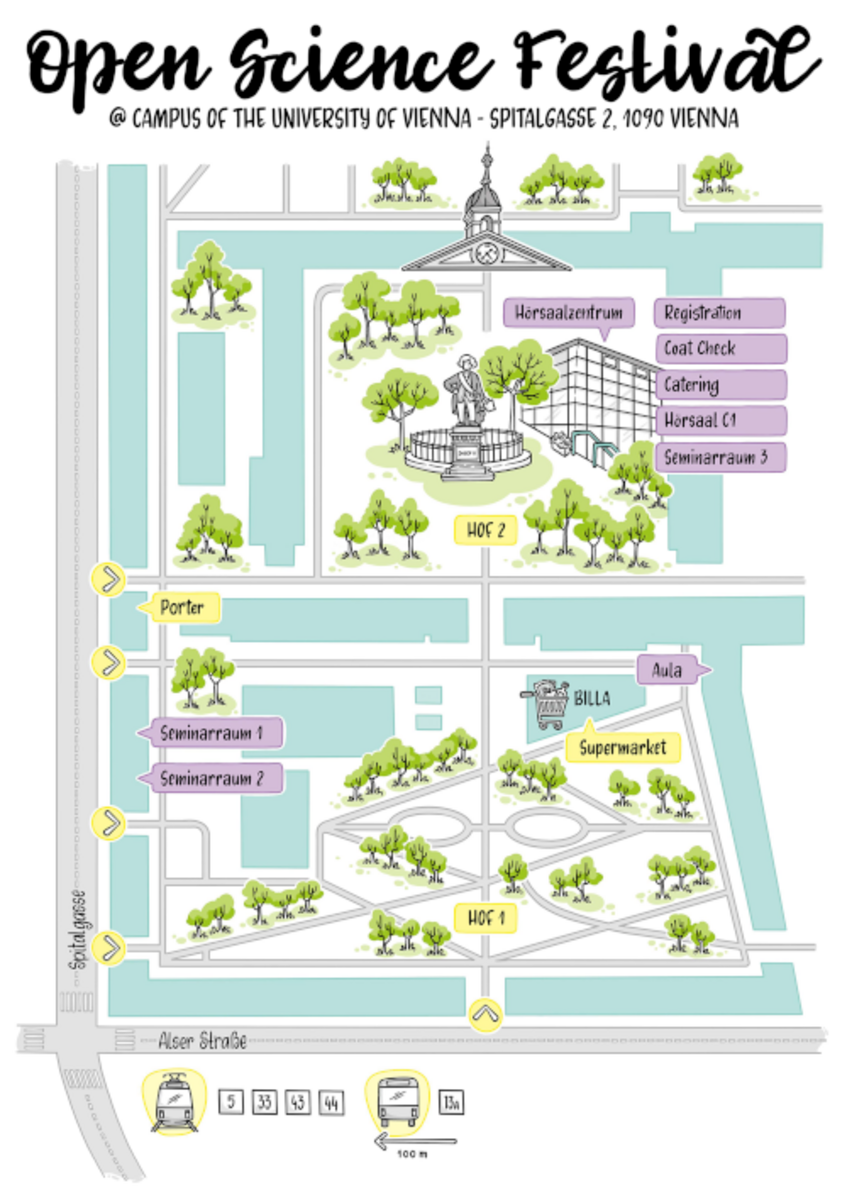 Plan von Lana Lauren Illustrierter Campusplan